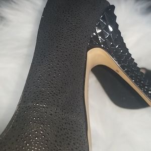 NWOT black studded INC heels!